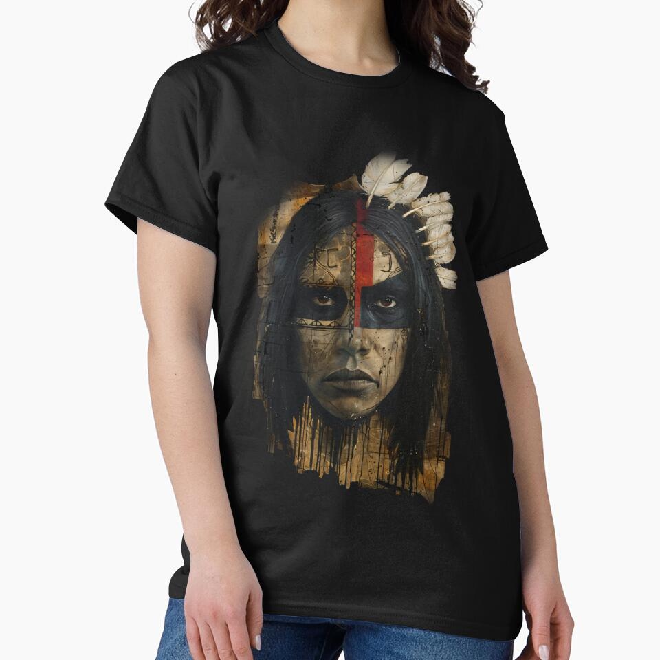Warrior’s Gaze T-Shirt by Tribal Spirits Art T-Shirt Store