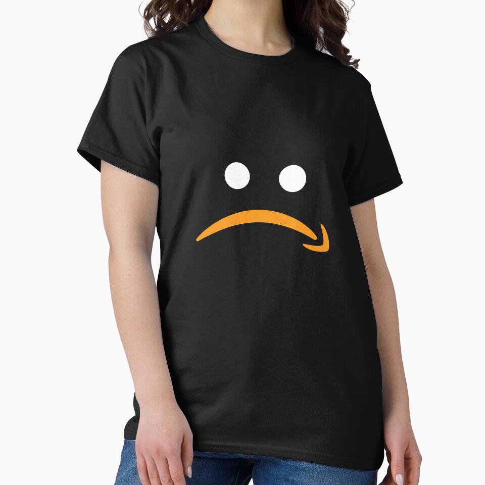 Funny Amazon-Inspired Frown Face (in white) Parody Logo for the Playful at Heart by Esko Customs