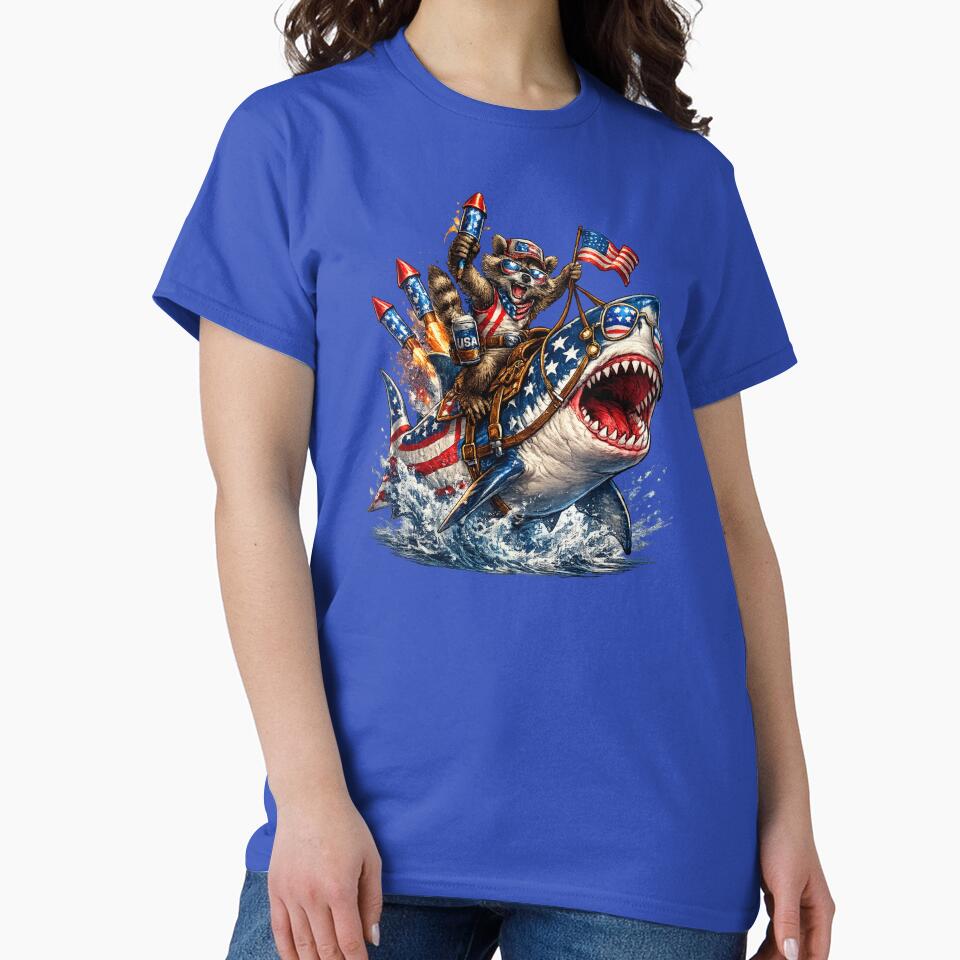 USA Shark Riding Raccoon by Willyboy16