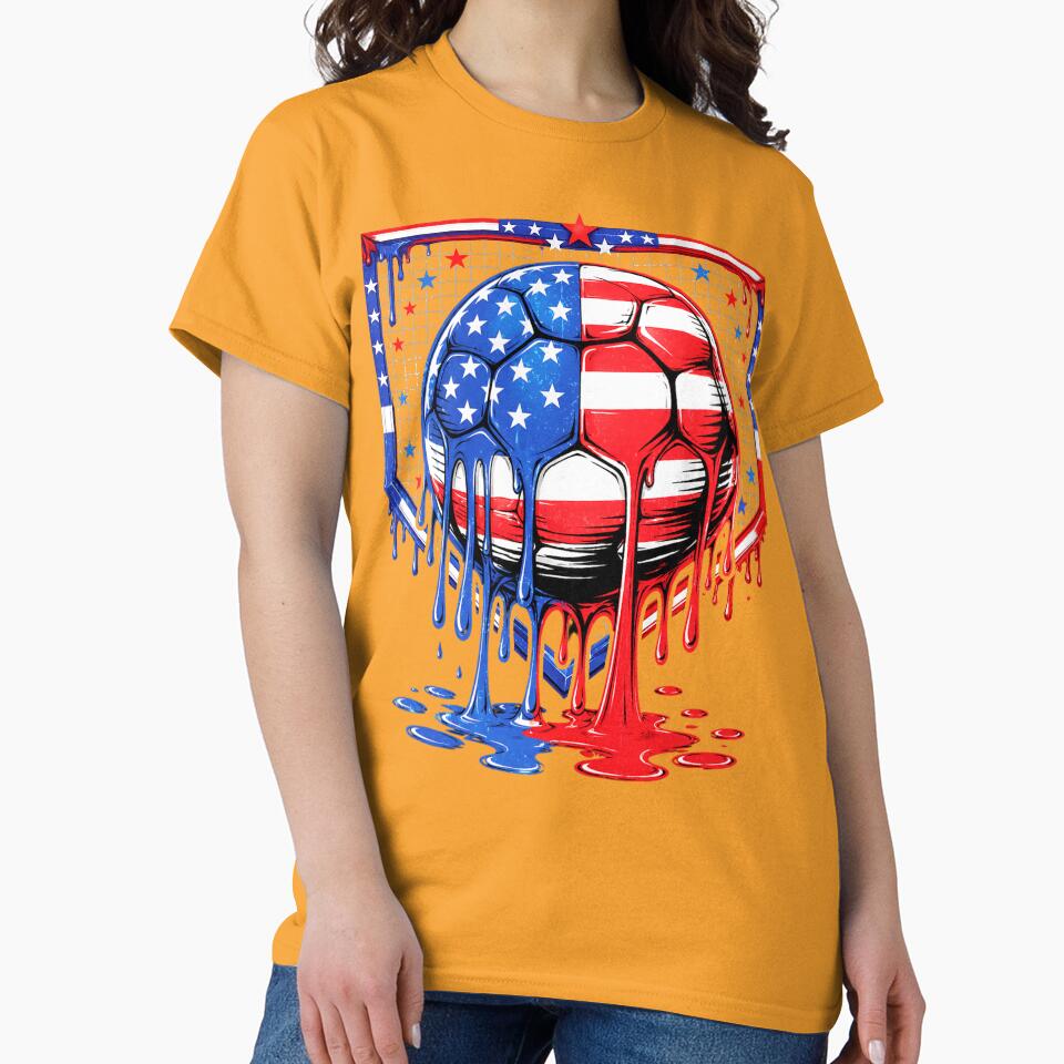 USA Ice Cream Drip Soccer 4th of July Boys Kids by elongatedjazz