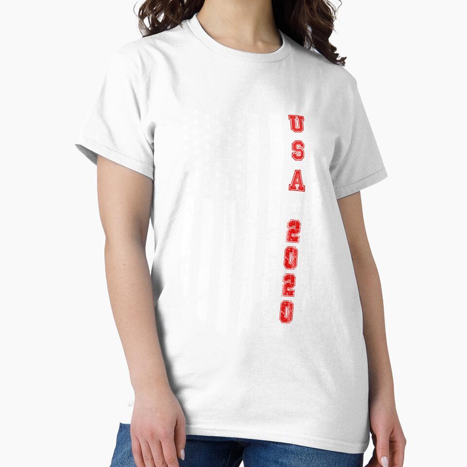 USA 2020 American Flag Vintage T-Shirt by TopDesignArt