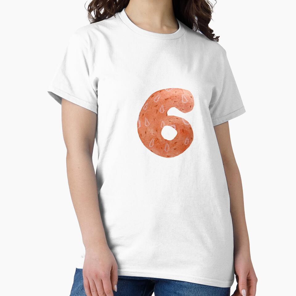 Number six textured red a watercolor sketch by Yana Mustafina | Boho Soulful Designs