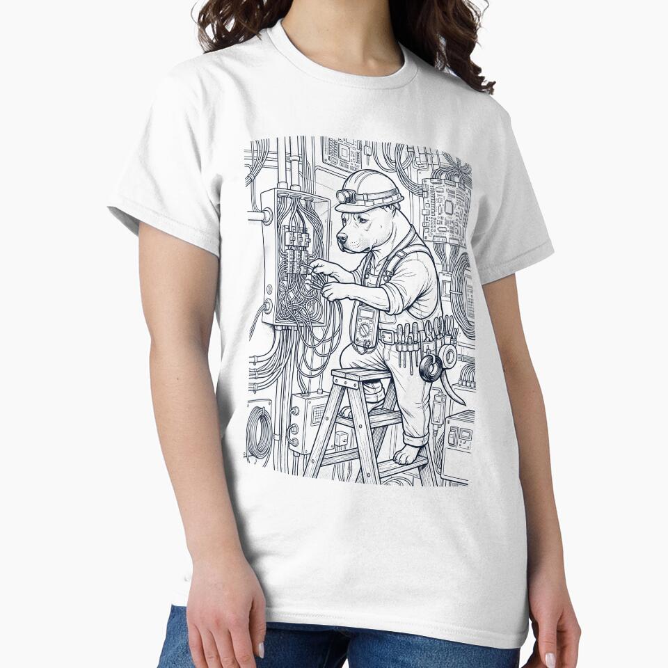 Vintage American Staffordshire Terrier Electrician Dog Dad Mom Lover by DoodleTortle