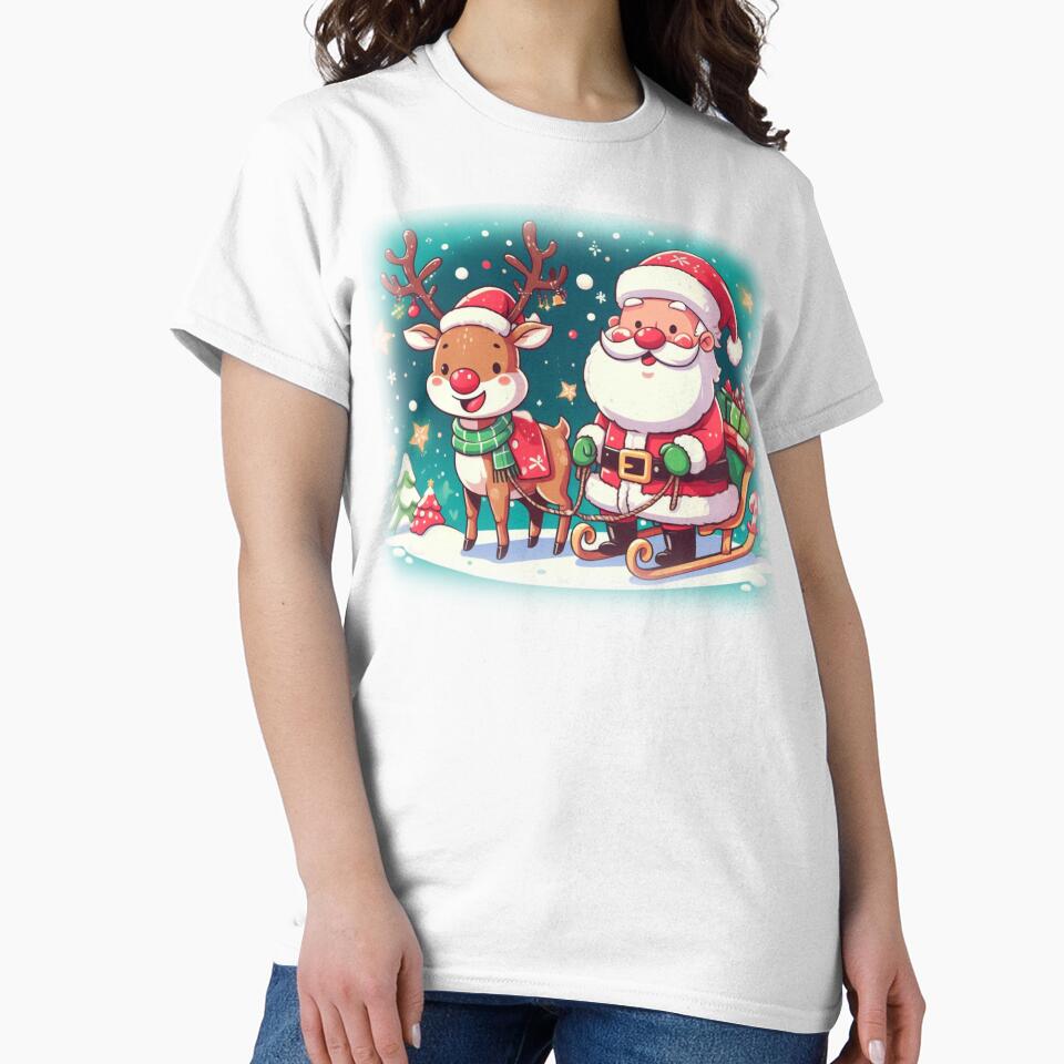 Merry Christmas Funny Santa and Reindeer by sinemsworld1