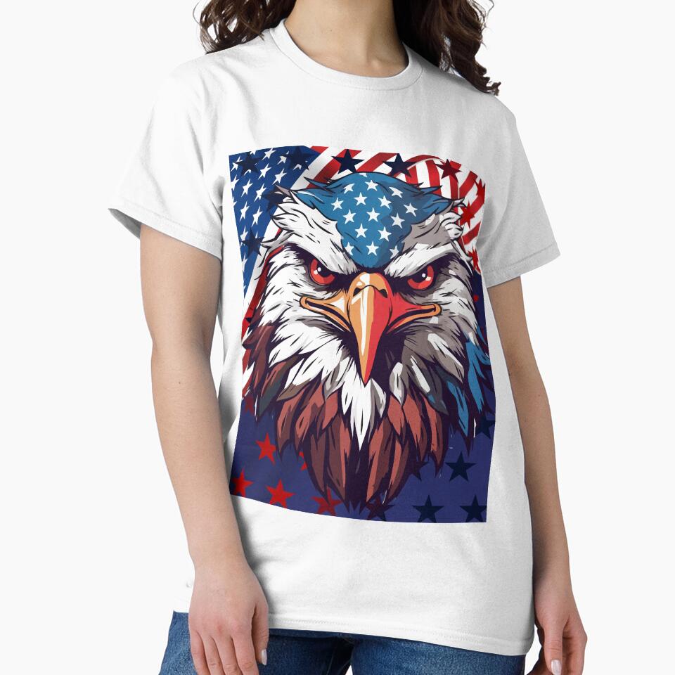 Patriotic American bald eagle Patriotic US flag by VibranPalette