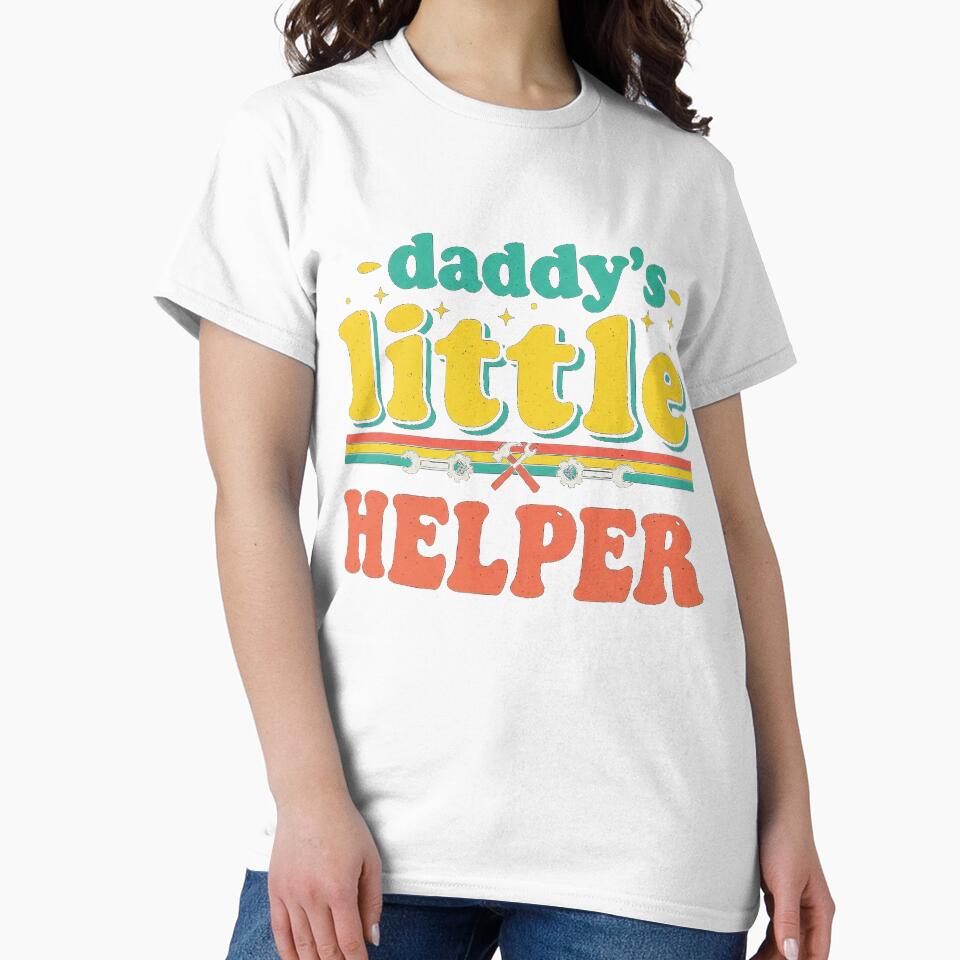 Daddy's Little Helper Minimalist Quote Cute Kids Tee by Designs-RZ