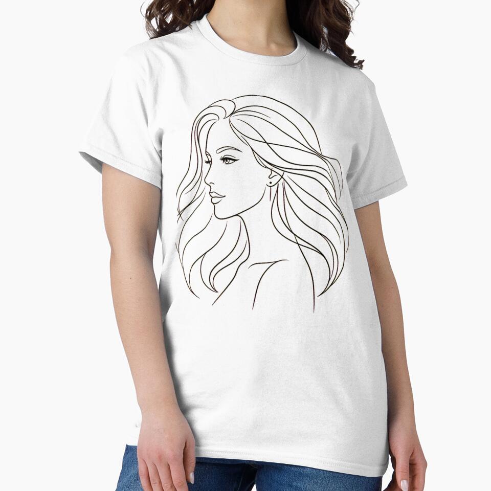 Elegant Woman Line Art Portrait – Minimalist Female Face Illustration | Aesthetic Beauty Drawing by Morden-Design