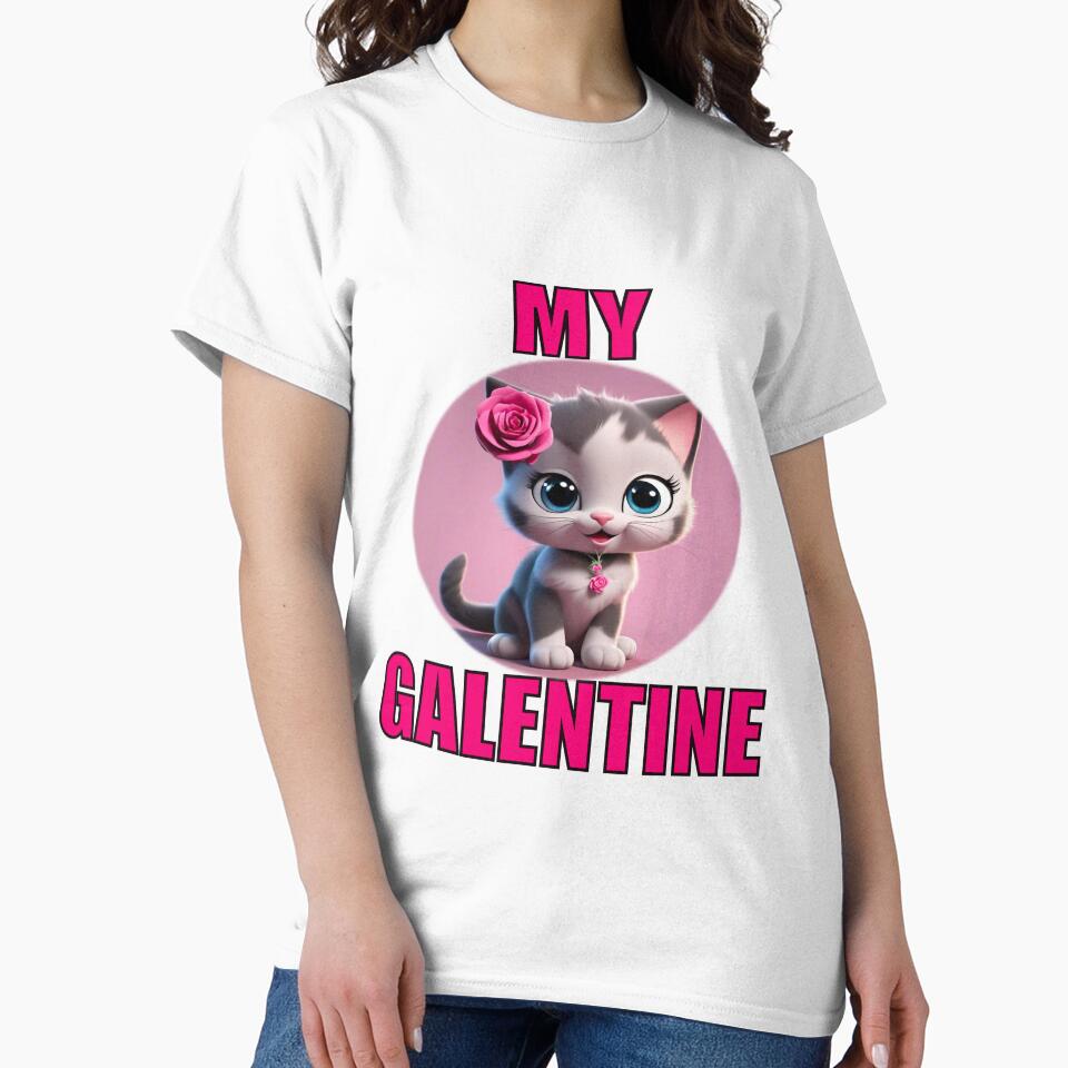 A Cute kitten on Galentines day and Galentines party, gift idea for Galentines day by sailorsam1805