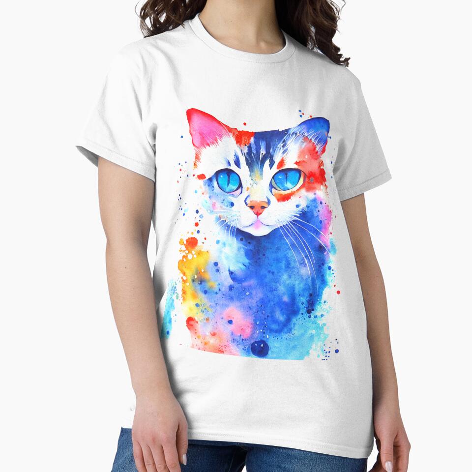 colorful cat water color art by keyd-studio
