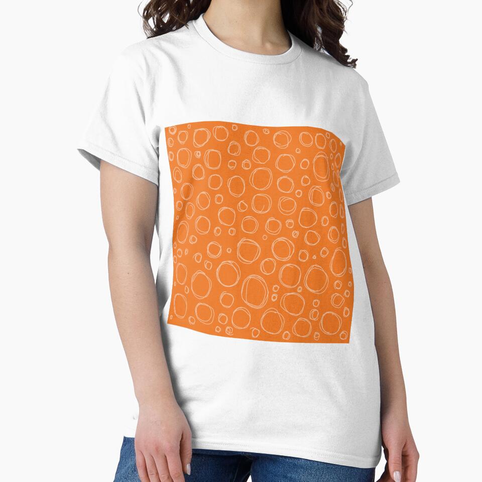 Orange Hand Drawn Circle Pattern Design by NancyMerkle