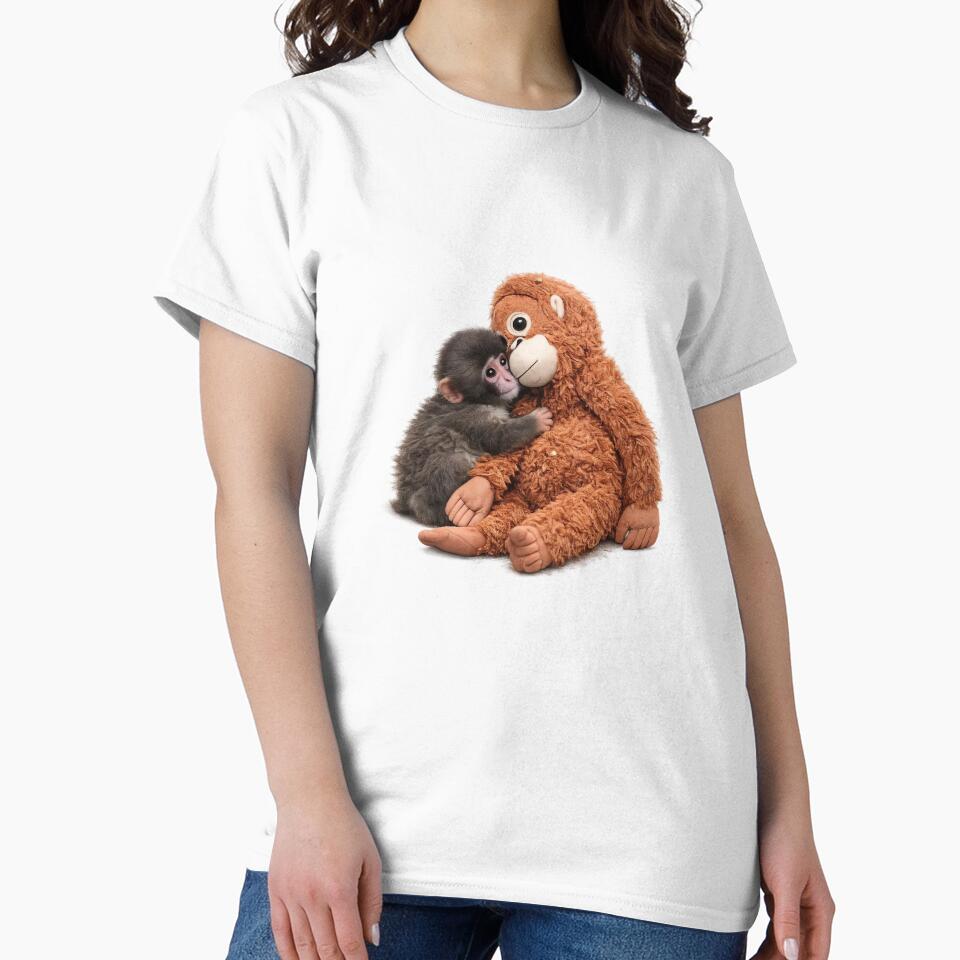 Punch Baby Monkey Hugging Orangutan Plushie Viral Cute Monkey by t-patterns