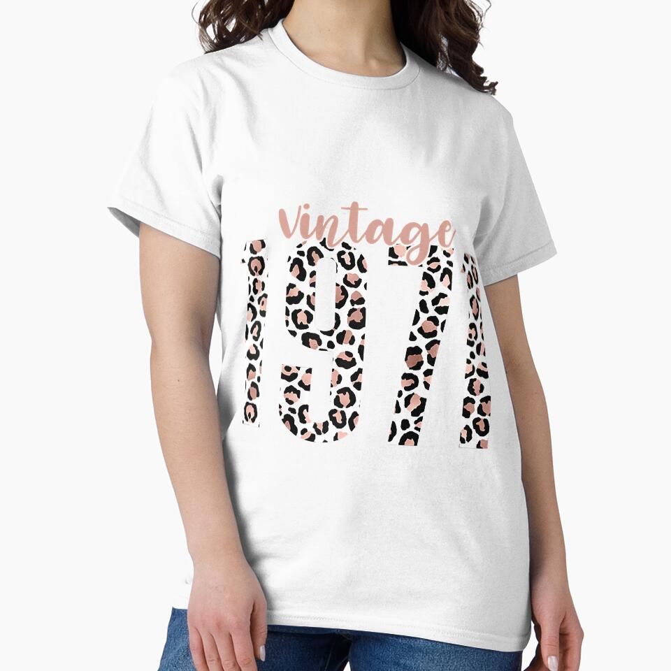 Womens Vintage 1971 Trendy Leopard 50th Birthday Girl Women by WilletteDeluca