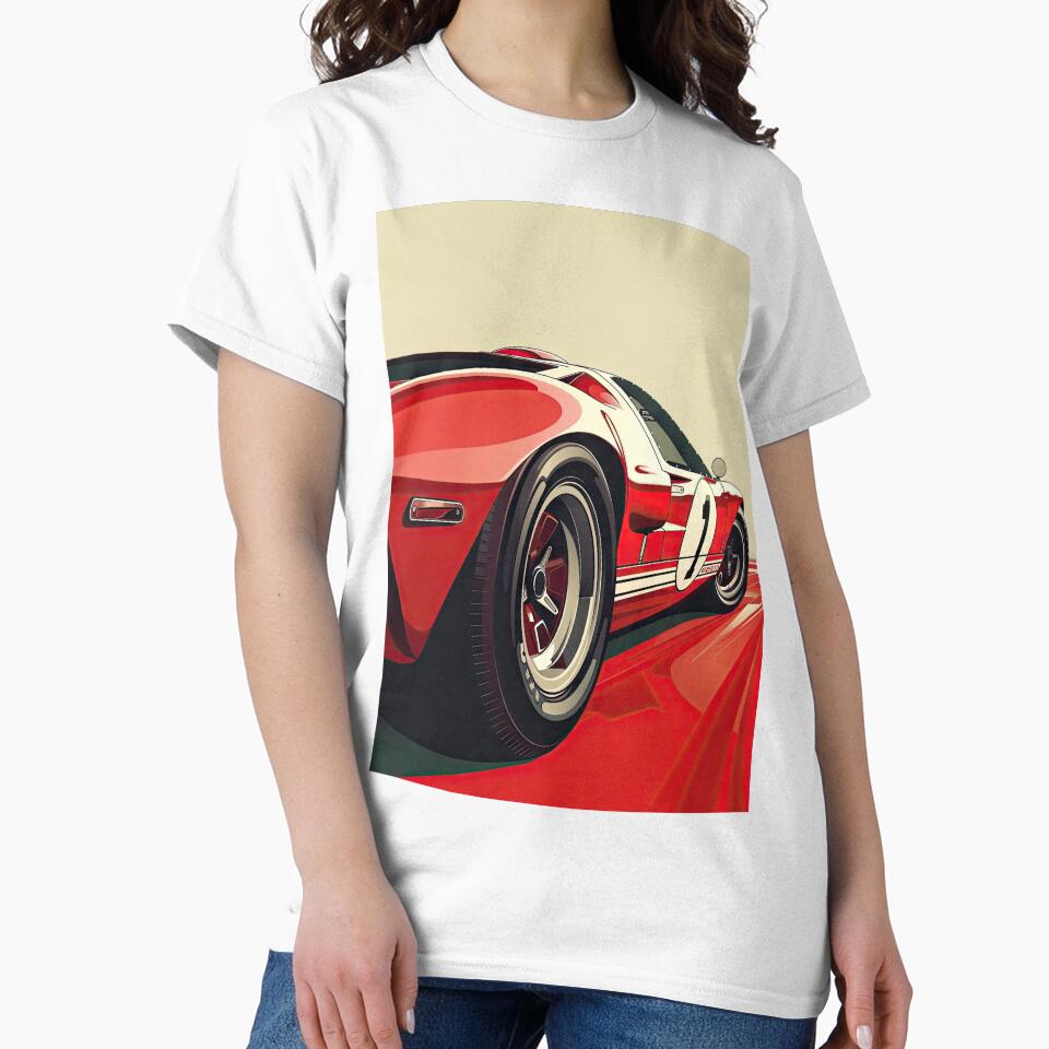 Red Ford GT40 Racing Car Spinning on the Track by Jerhus