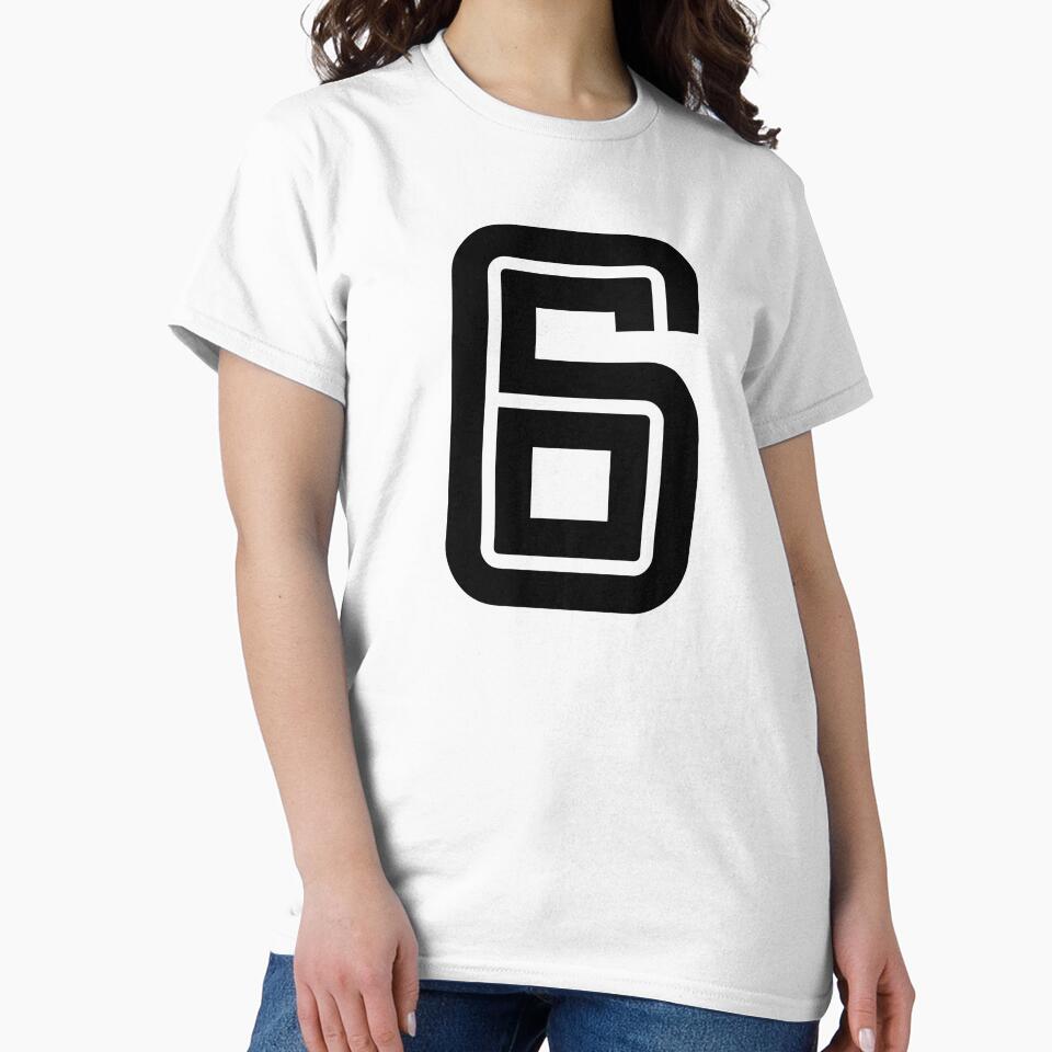 No. 6 / Player Number Six / Football Player Number 6 (Black) by STUDIO-72