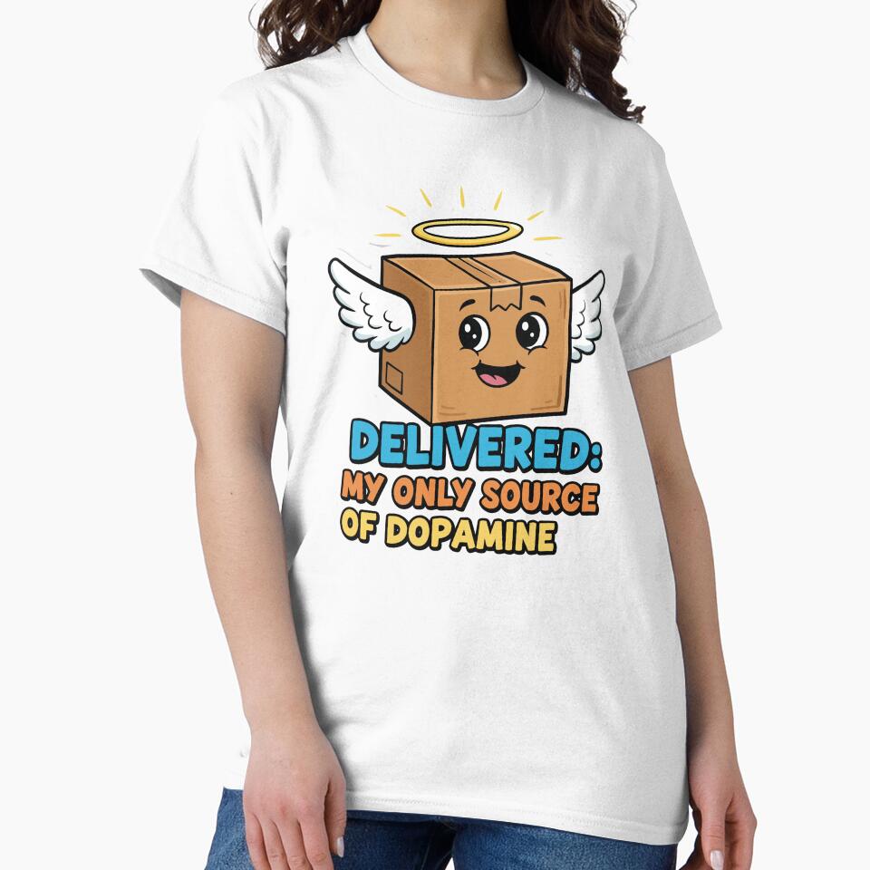 Delivered: My Only Source of Dopamine | Funny Cute Angel Package | Online Shopping Meme | Delivery Lover Gift by BestChoiceService