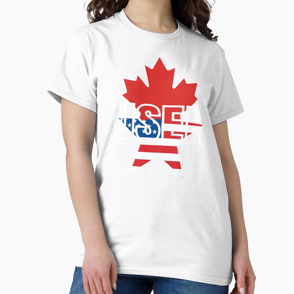 Half Canadian American USEH Canada USA Flag United States by Colorfulman