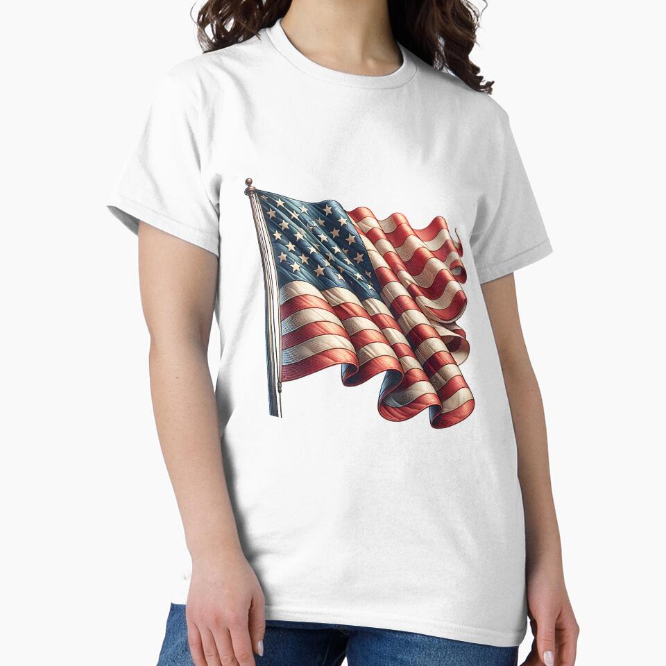 Classic USA Flag – Patriotic Stars and Stripes Illustration by artedigital99