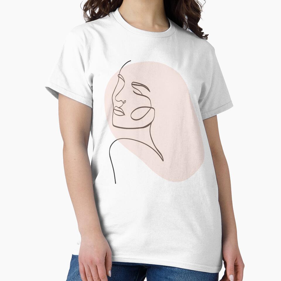 One line woman face drawing, Abstract minimal female single line art by MusesWhispers