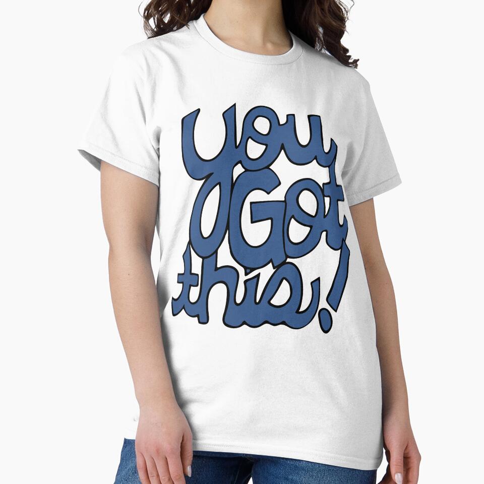 You Got This! Cursive positivity cartoon text art blue by AngelDawnDesign