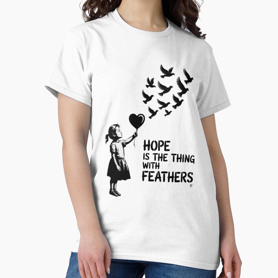 Banksy Style - Hope is the thing with feathers by 123ks