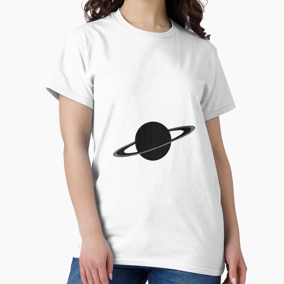 Black Saturn Planet Silhouette by redblink store