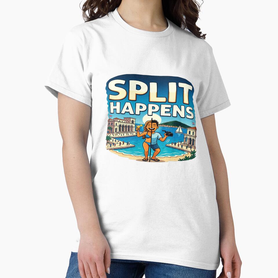 Split Happens – Funny Croatia Vacation T-Shirt Design | Travel Humor Graphic | Beach Holiday SVG PNG | Print-on-Demand Bundle by Sushikidsntod