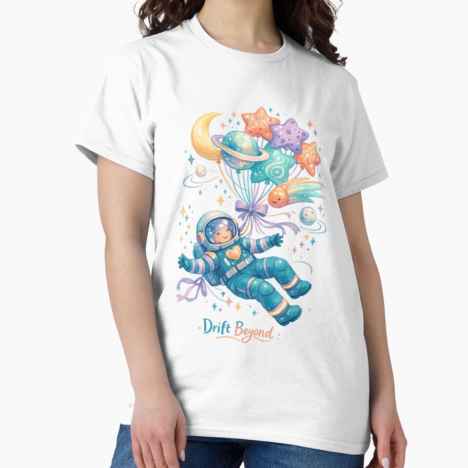 Drift Beyond – Cute Astronaut Floating in Space by inkoutninja