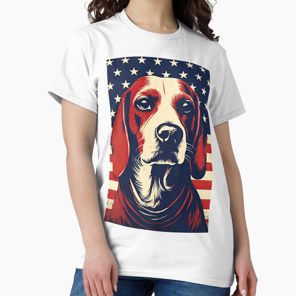 Beagle Patriotic Vintage Sunset by Cuddlythopia