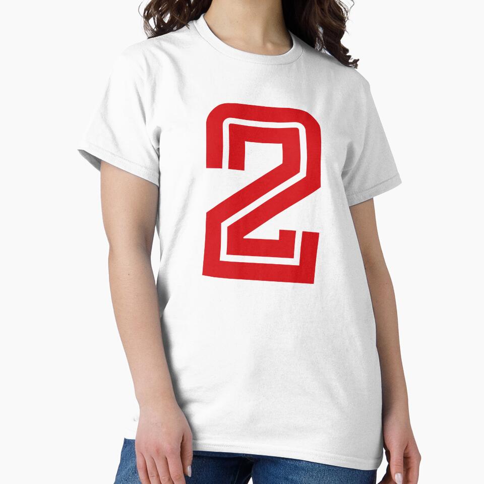 No. 2 / Player Number Two / Football Player Number 2 (Red on Black) by STUDIO-72