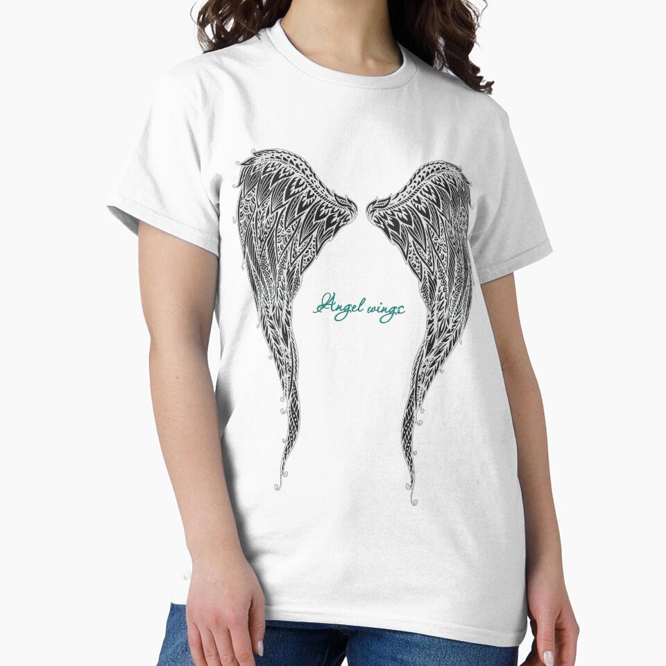 Hand Drawn Ornate Angel Wings by JTS STORE