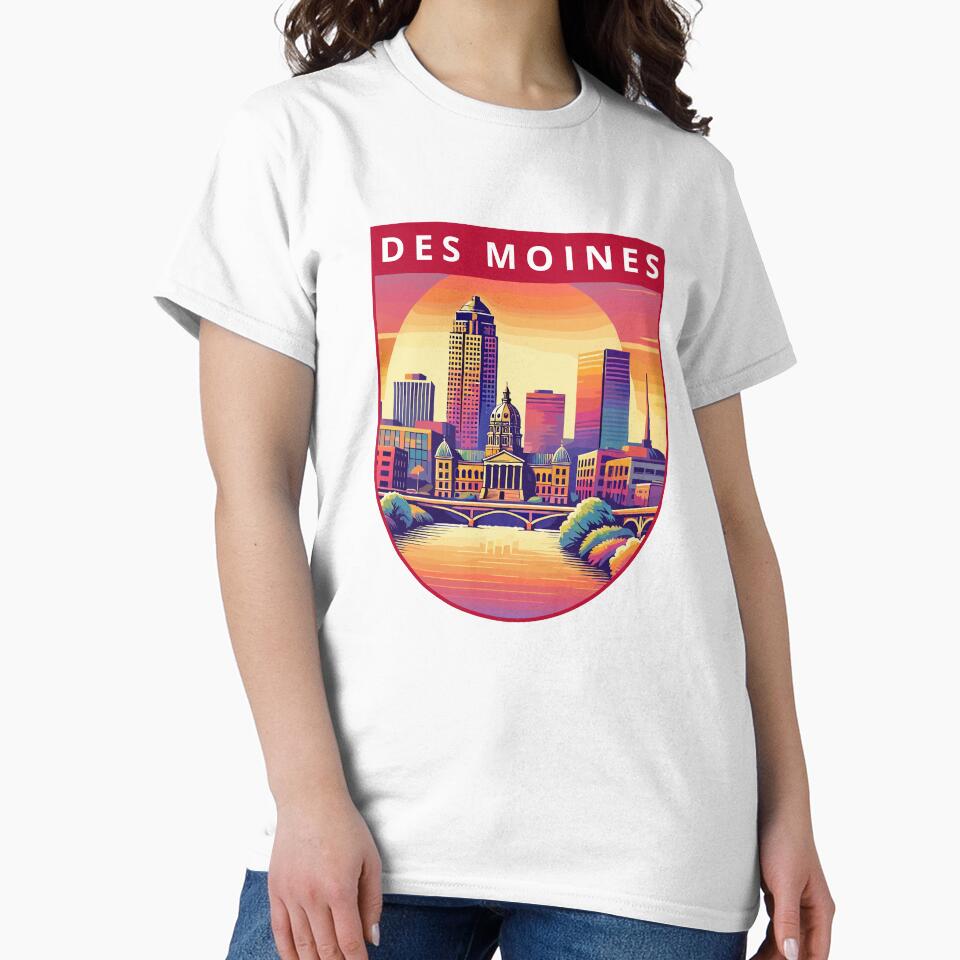 Retro Des Moines Skyline by MaateoDesign