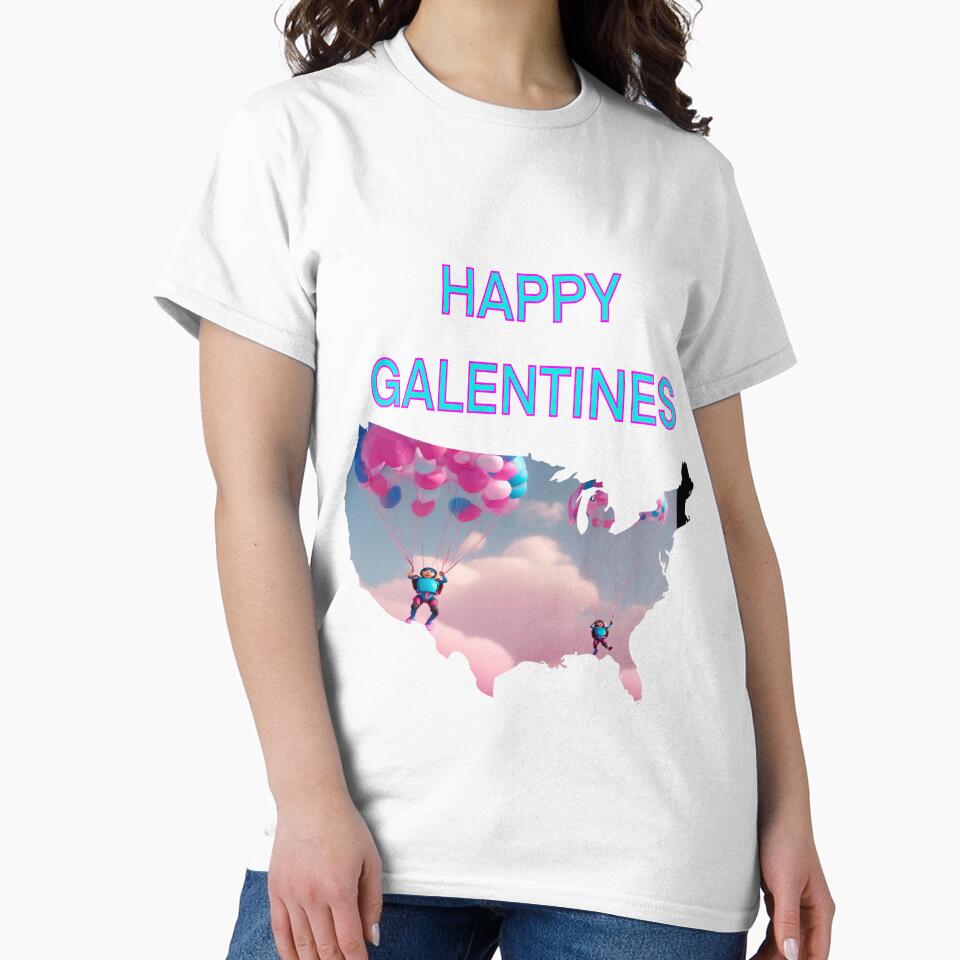 Colorful Parachuting Happy Galentines card, perfect gift idea for Galentines day by sailorsam1805