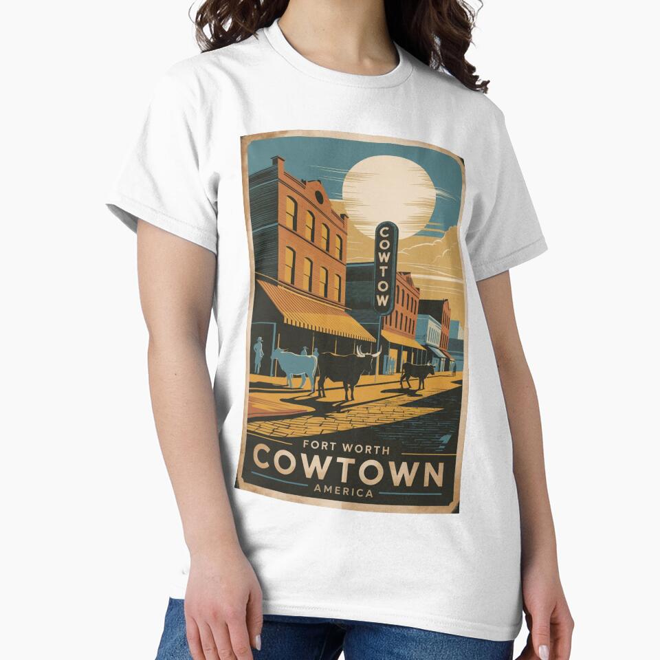 Cowtown Vintage Travel Poster by TravelerRat
