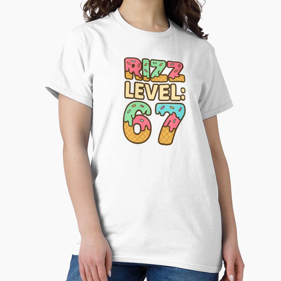Rizz Level 67 Meme Shirt Ice Cream Drip Meme Six Seven 6 7 by grumpzara