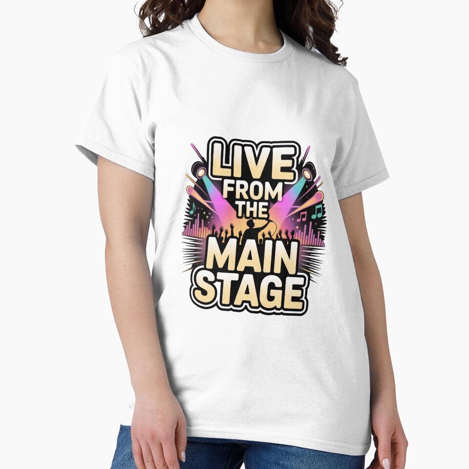Live From The Main Stage T-Shirt – Neon Concert Graphic for Music Lovers & Festival Fans by GemBob Creations