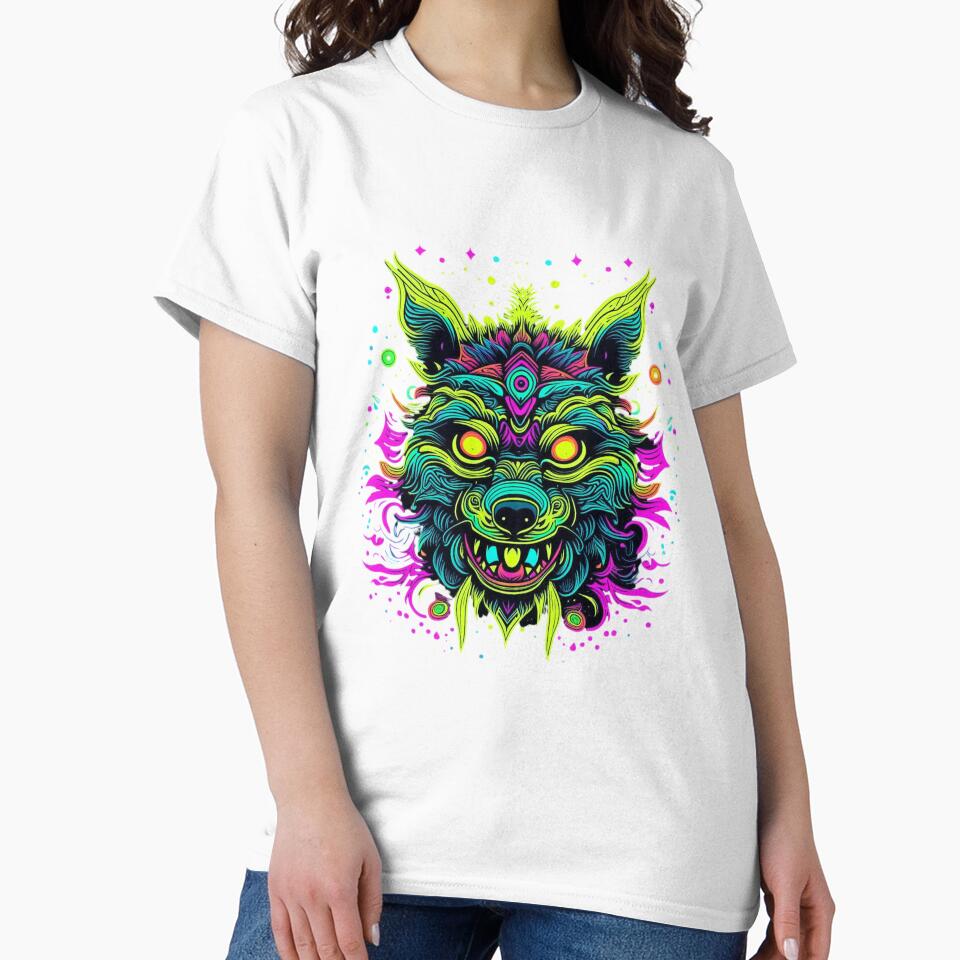 Psychedelic  Wolf Art by AnalajiaDesigns