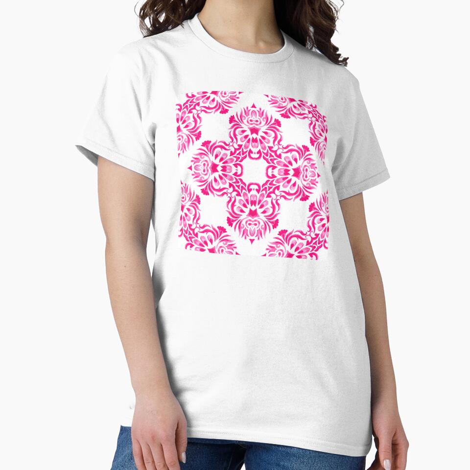 Attractive Pink and Fuschia Floral Geometric Pattern by Jaydee001
