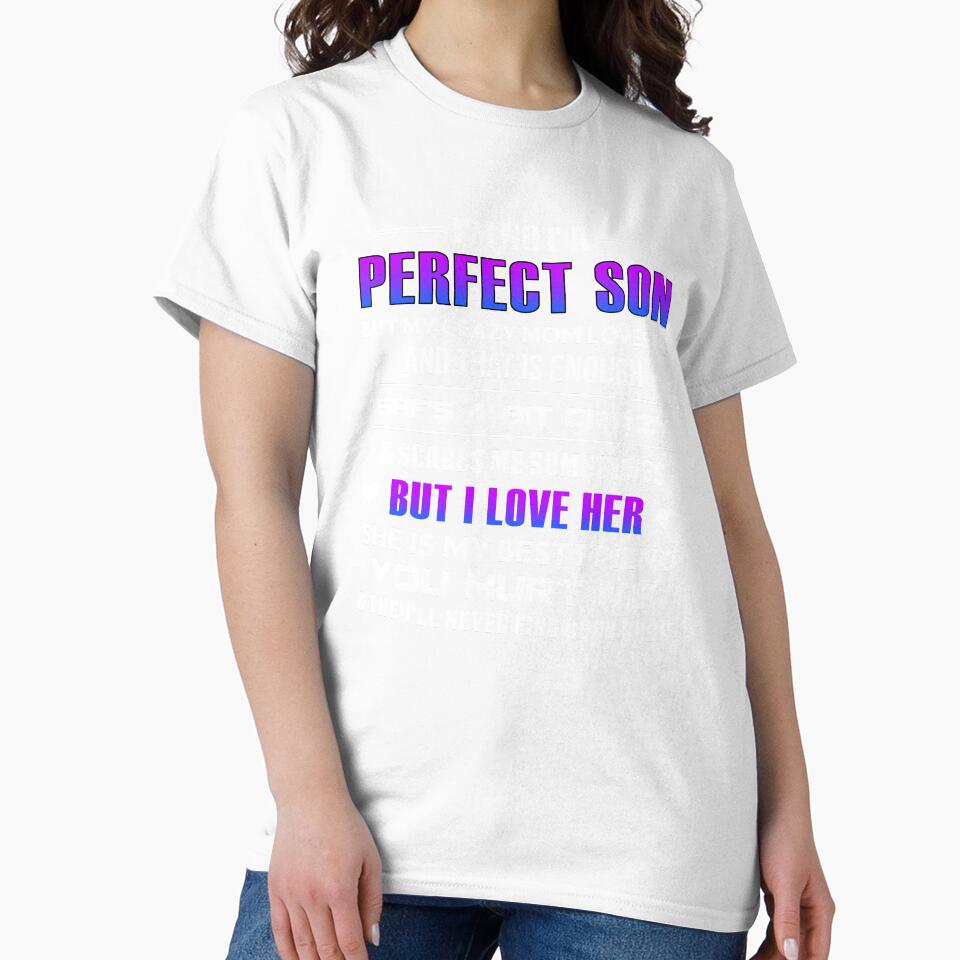 Proud Son Crazy Mom Mothers Day Kid Mama Son Grumpy Birthday by adsmod