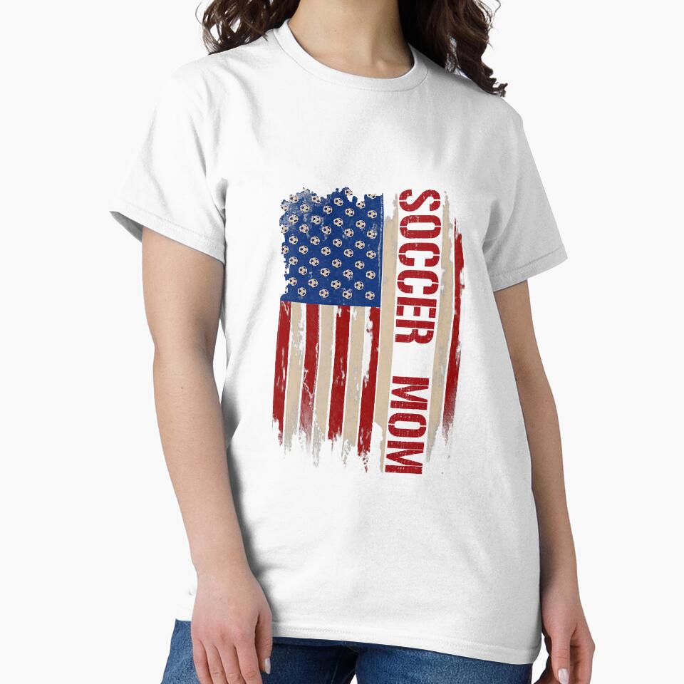 Vintage Soccer Mom American Usa Flag by SkyCloudBlue