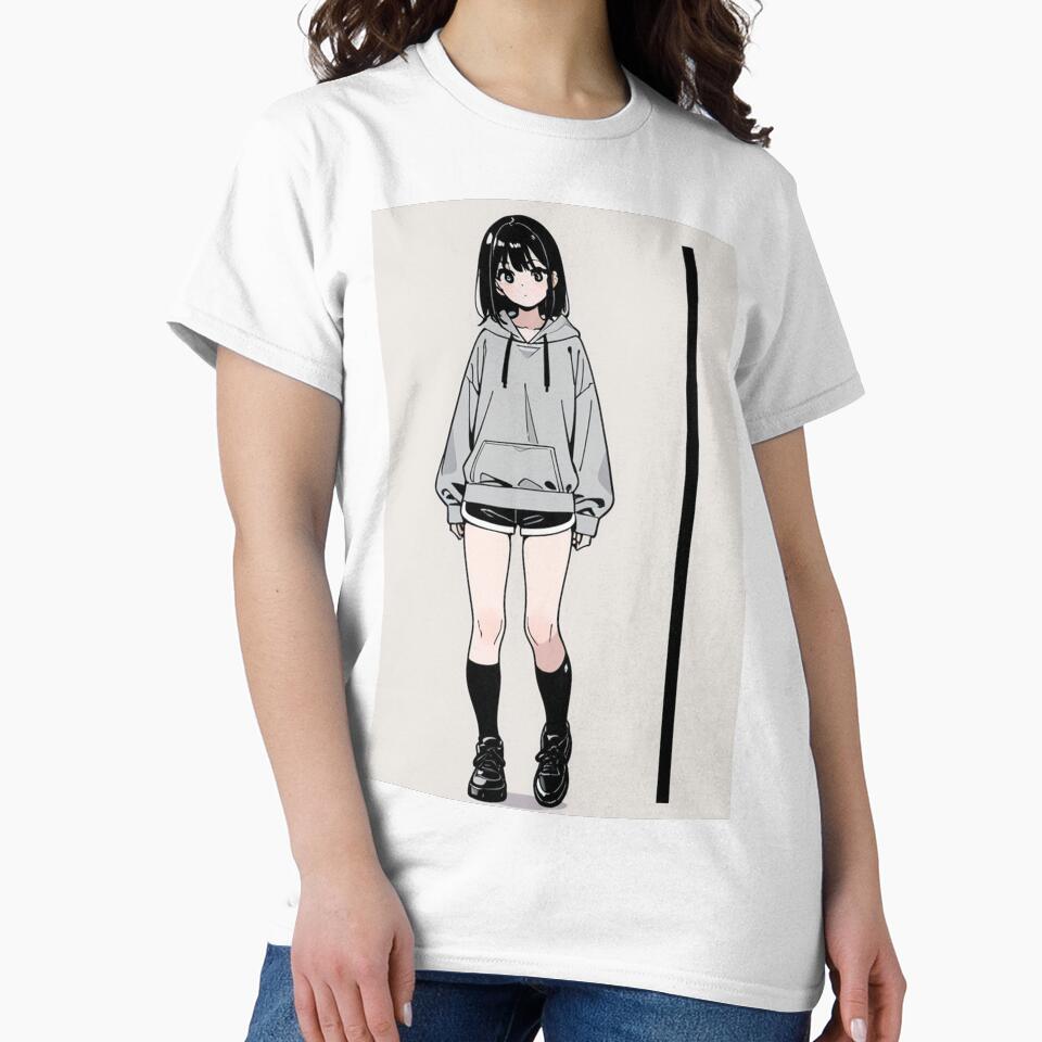 Casual Wear - Relaxed woman in light gray outfit by AnimeShin