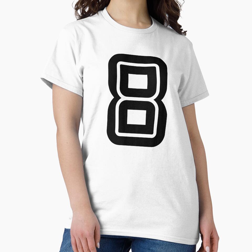 No. 8 / Player Number Eight / Football Player Number 8 (Black) by STUDIO-72