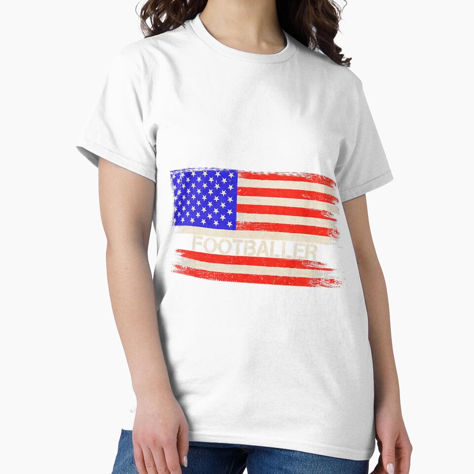 Vintage Usa American Flag Footballer by SkyCloudBlue