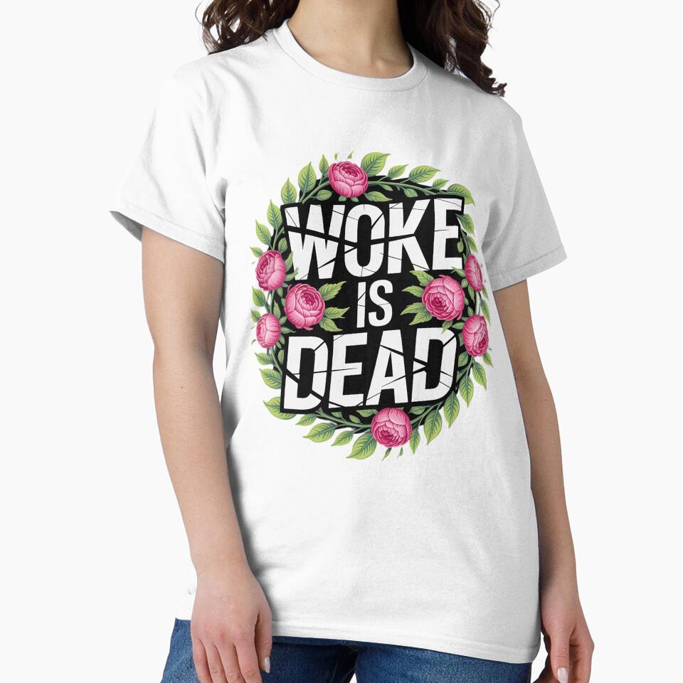 Woke is Dead Floral for Trendy Casual Wear by genkihikki