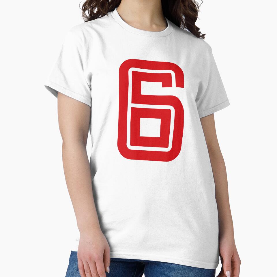 No. 6 / Player Number Six / Football Player Number 6 (Red) by STUDIO-72