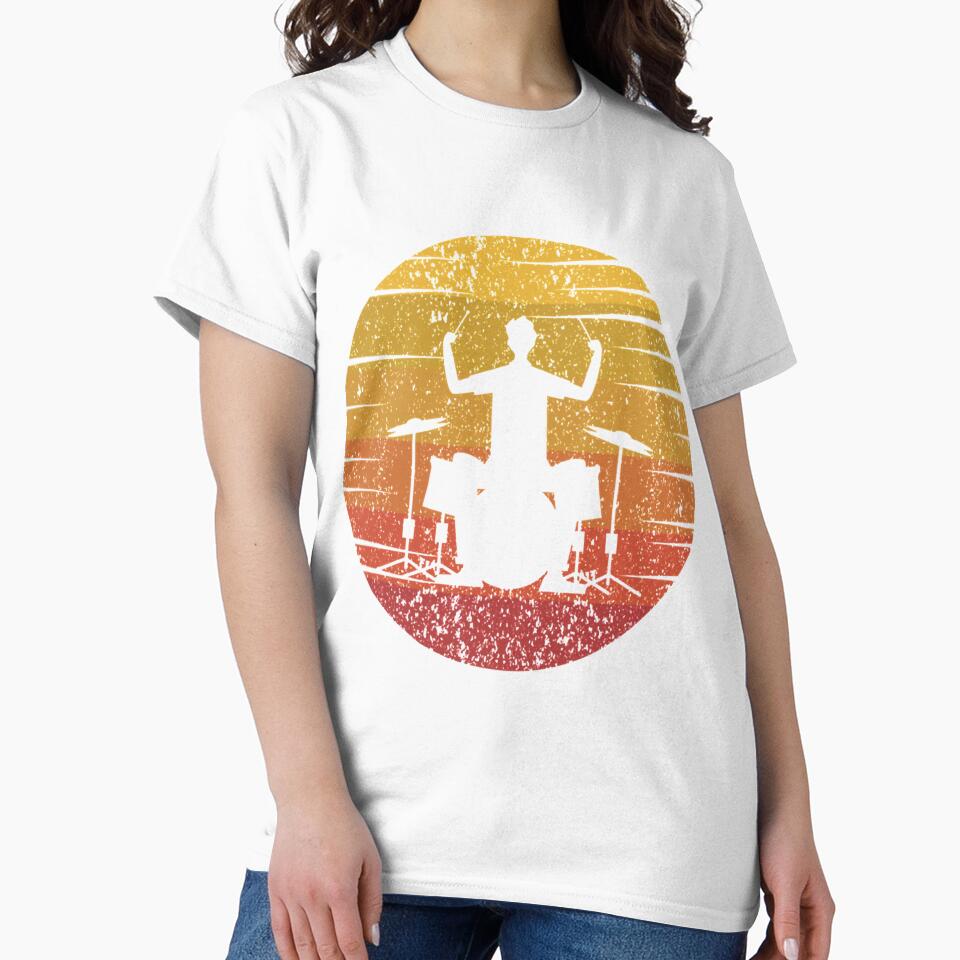 Men Women Drummer Retro Drummer Drum Band Gifts For Music Fan by OnTheRunFinds