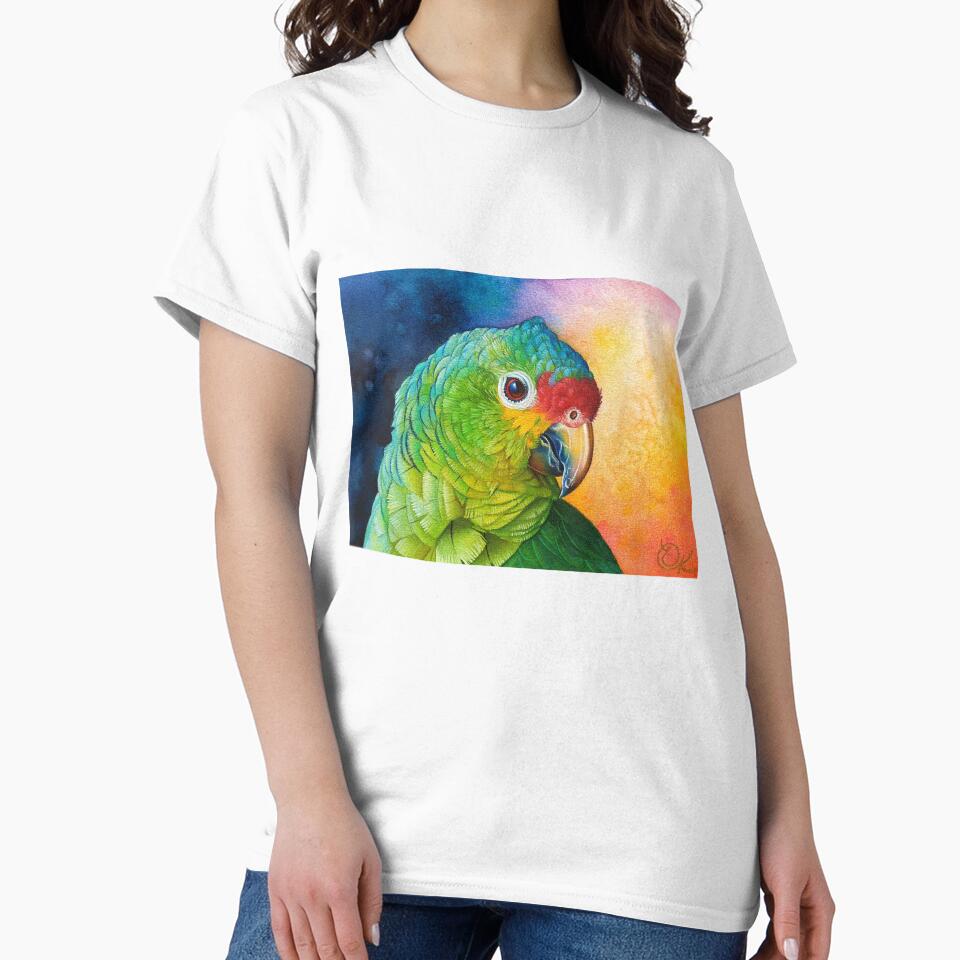 Red-Lored Amazon by Elena Kolotusha