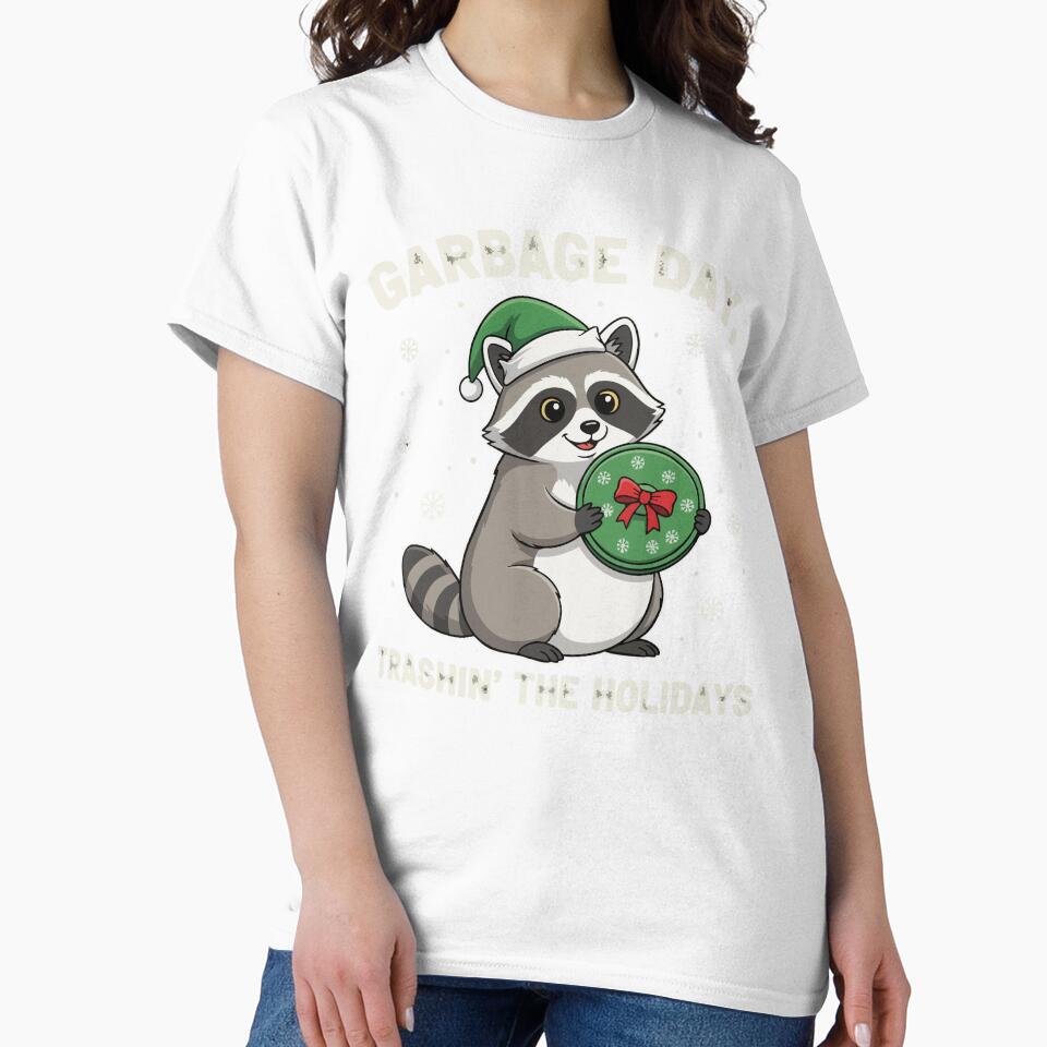 Garbage Day Trashin’ the Holidays – Funny Raccoon Christmas Design for Holiday T-Shirts, Hoodies & Gifts by graphicnew