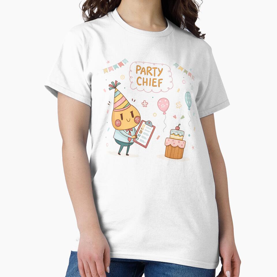 Party Chief Kawaii Event Planner – Cute Party Organizer Illustration by VividOrganica