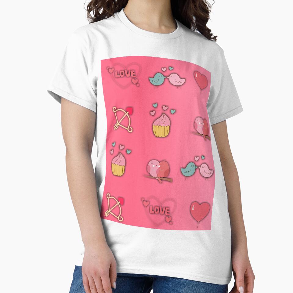 I love you + pattern +anime,pink by Amit Mane