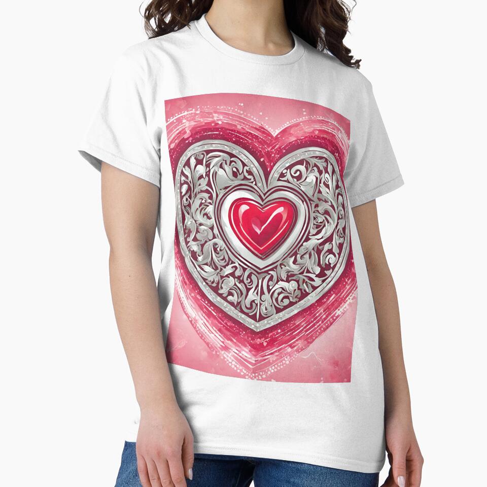 Heart LOVE RED PINK  Valentines Day by ClothingSmile